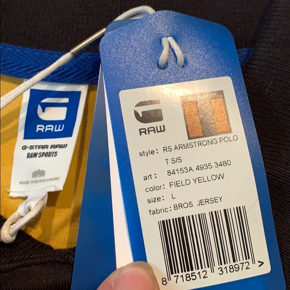 NWT G RAW ARMSTRONG POLO SIZE LARGE Z01 - Picture 2 of 5